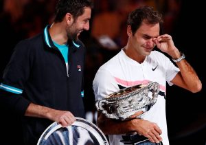 Federer llora en Winbledom. Foto: Michael Dodge / Getty.