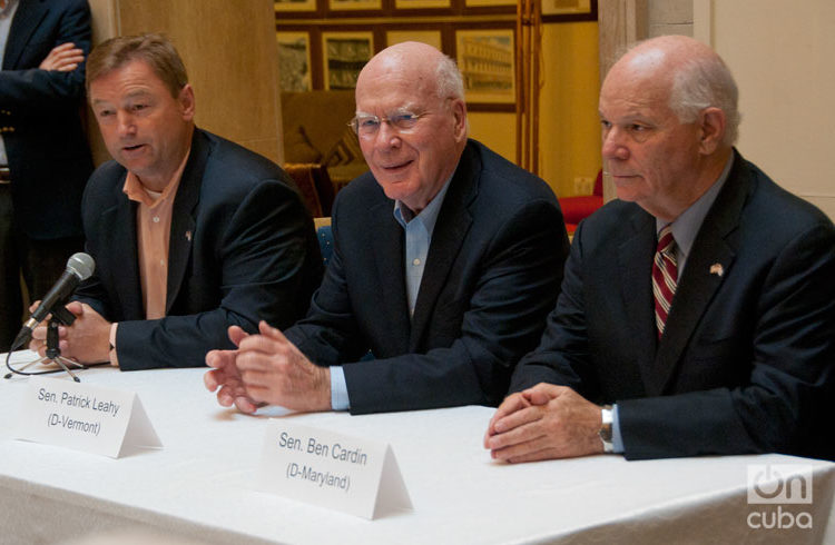Senators Dean Heller, Patrick Leahy and Ben Cardin. Photo: Roberto Ruiz.