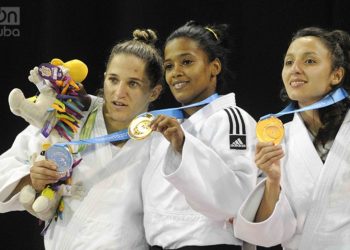 Dayaris Mestre won Cuba's first gold medal in these games. Photo: Bob Mascasa