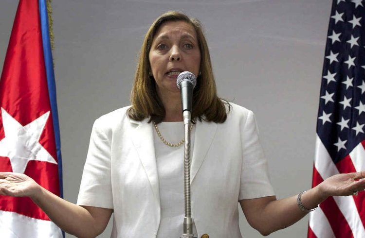The general director of the Cuban Foreign Ministry’s U.S. Department, Josefina Vidal, during a meeting with journalists after participating in talks with representatives of the United States in Havana, January 22, 2015. Photo: Desmond Boylan / AP.