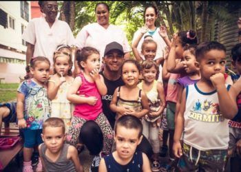 Lewis Hamilton during his visit to the island. Photo: Lewis Hamilton’s Instagram.