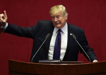 U.S. President Donald Trump, today in Seoul, on his 12-day tour of Asia. Photo: EFE.