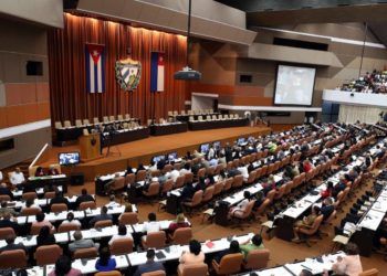 General view of the constitutive session of the 9th Legislature of the Cuban National Assembly of People’s Power. Photo: Alejandro Ernesto / EFE.