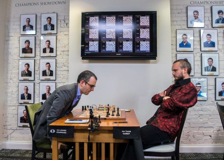 Leinier Domínguez tried everything against Timur Gareyev, but in the end he finished the match in a draw. Photo: US Chess