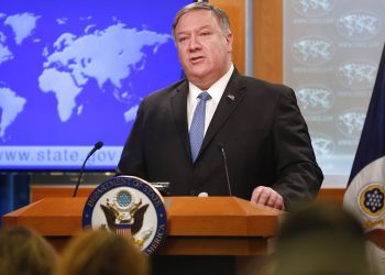 Secretary of State Mike Pompeo during a press briefing at the State Department in Washington, on Wednesday, April 17, 2019. Photo: Pablo Martinez Monsiváis / AP.