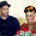 The legendary singer Omara Portuondo (right) and the Cuban pianist Roberto Fonseca (left) at a press conference in Havana, on March 29, 2019, about their upcoming world tour. Photo: Ernesto Mastrascusa / EFE.