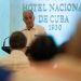 The ambassador of the European Union to Cuba, Alberto Navarro, speaking during a meeting of the island’s Ministry of Foreign Investment with businesspeople and diplomats, at the Hotel Nacional de Cuba, in Havana. Photo: Yander Zamora / EFE.
