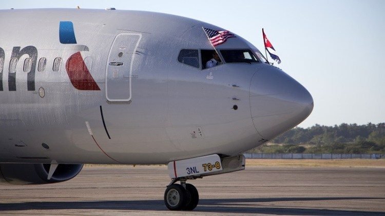 In November 2016, American Airlines inaugurated its regular commercial flight at José Martí International Airport. Photo: EFE