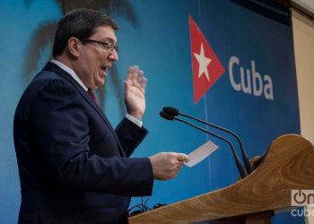 Cuban Foreign Minister Bruno Rodríguez Parrilla giving a press conference in Havana. Photo: Otmaro Rodríguez/Archive.