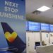 Empty check-in points of British Thomas Cook tour operator after the company’s bankruptcy on Monday, September 23, 2019. Photo: readingchronicle.co.uk