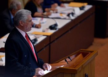 Cuban President Miguel Díaz-Canel addressing the National Assembly on Saturday, December 21, 2019. Photo: @PresidenciaCuba / Twitter.