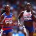 Cuban Lisneidy Veitía (l) and British Anyika Onuora, in the Beijing 2015 World Athletics Cup. Photo: Cameron Spencer / Getty Images.