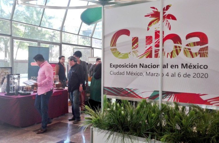 Cuba’s commercial exhibition in Mexico, inaugurated at the island’s diplomatic headquarters in the Mexican capital, on March 4, 2020. Photo: @NexosTuristicos / Twitter.