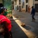 A woman walks with a mask as a precaution against the new coronavirus in Havana. Photo: AP/Ramon Espinosa.