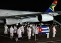 The Cuban medical brigade arrived last night in Johannesburg, where they were received by South African authorities. Photo: SundayTimes.