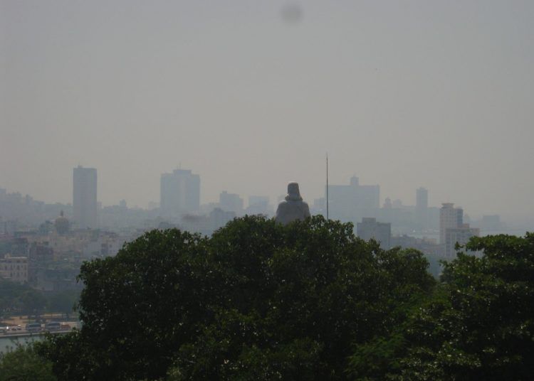 Havana under a dense layer of Sahara Dust. Photograph taken by Meteorologist Elier Pila from the Loma de Casablanca, in Havana, on August 15, 2014 at 3:18 p.m.