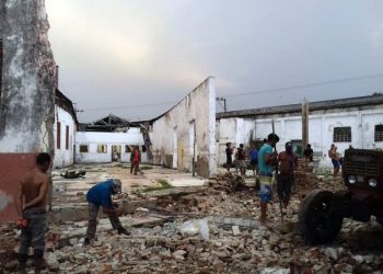 Damage caused by a tornado in the city of Palma Soriano, in eastern Cuba, on June 28, 2020. Photo: Radio Baraguá / Facebook.