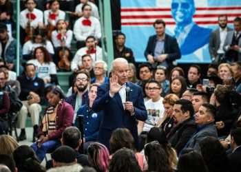 Joe Biden speaks at a rally organized by Mi Familia Vota, a national group of Latino voters, in Las Vegas on January 11, 2020. Photo: Joe Buglewicz/The New York Times.