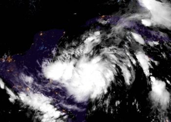 Satellite image of Tropical Storm Zeta. Photo: National Hurricane Center/Facebook.