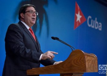 Cuban Foreign Minister Bruno Rodríguez, during a press conference at the headquarters of the Foreign Ministry in Havana. Photo: Otmaro Rodríguez/Archive.