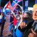 Cuban-Americans celebrate the Democratic defeat in Florida in front of the Versailles restaurant in Miami. Photo: Cristobal Herrera / EFE