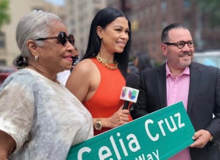 Omer Pardillo Cid (right), executor of Celia Cruz at the naming ceremony in New York. Photo: courtesy of Omer.