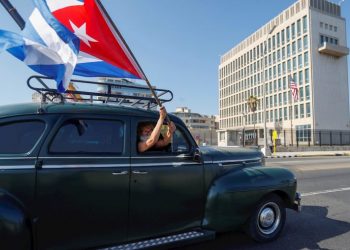Caravan against the U.S. embargo on Cuba, in Havana, on March 28, 2021. Photo: Yander Zamora/EFE/Archive.
