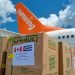 Donation of medical supplies made by Cubans residing in Canada, upon arrival at Frank País International Airport, in Holguín, on June 12, 2021. Photo: Juan Pablo Carreras/ACN.