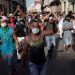 The protests in Havana. Photo: BBC.