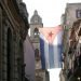 Cuban flag hanging in Havana. churches