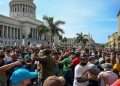 Protests in front of the Havana Capitol on July 11, 2021. Photo: Getty Images via BBC/Archive.