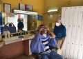 Barbershop in Havana. Self-employed workers
