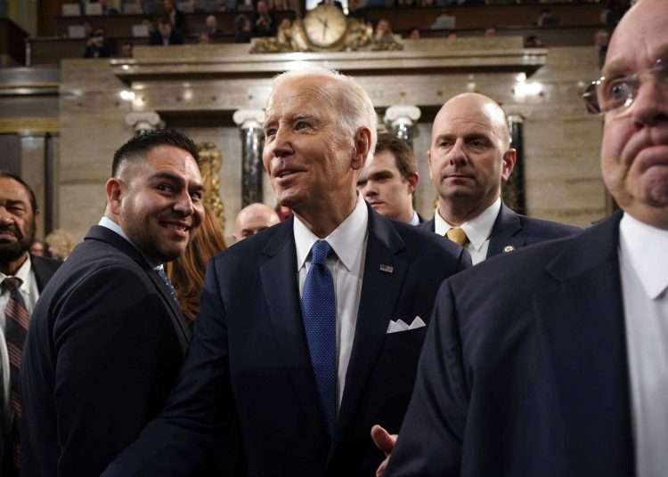 President Joe Biden after finishing the State of the Union address. Photo: EFE/EPA/Jacquelyn Martin.