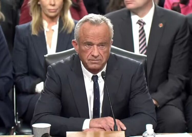 Robert F. Kennedy Jr. during the confirmation hearing as Secretary of Health. Screenshot.