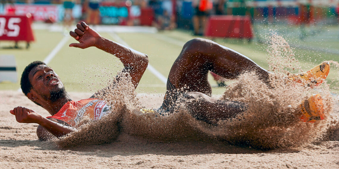 Long jumper Lester Lescay during his participation in the European Team Championships