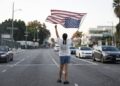 A demonstration as part of a “community strike” to protest federal immigration enforcement measures, in Los Angeles, California, USA, on August 12, 2025. Photo: EFE/EPA/CAROLINE BREHMAN.