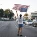 A demonstration as part of a “community strike” to protest federal immigration enforcement measures, in Los Angeles, California, USA, on August 12, 2025. Photo: EFE/EPA/CAROLINE BREHMAN.