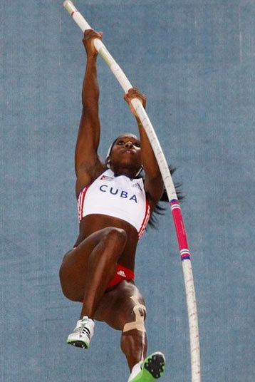 Yarisley Silva in action during the Women's Pole Vault. Av…