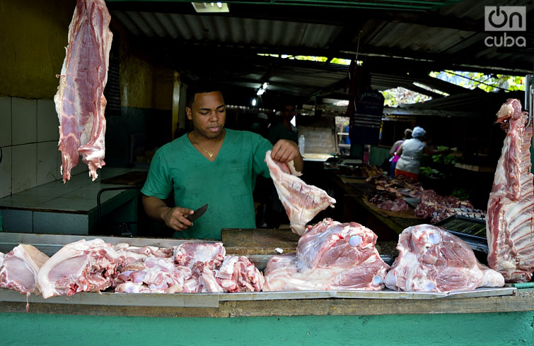 La carne de cerdo alcanza precios de boutique. Foto: Otmaro Rodríguez.