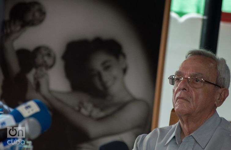 El Historiador de La Habana, Eusebio Leal, en la presentación del disco "Omara siempre". Foto: Otmaro Rodríguez.
