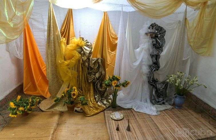 Decorado en honor a Oshún y Obbatalá / Foto: Carlos Ernesto Escalona Martí (Kako).
