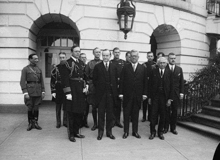 Los presidentes Calvin Coolidge y Gerardo Machado, durante la primera visita presidencial a La Habana.