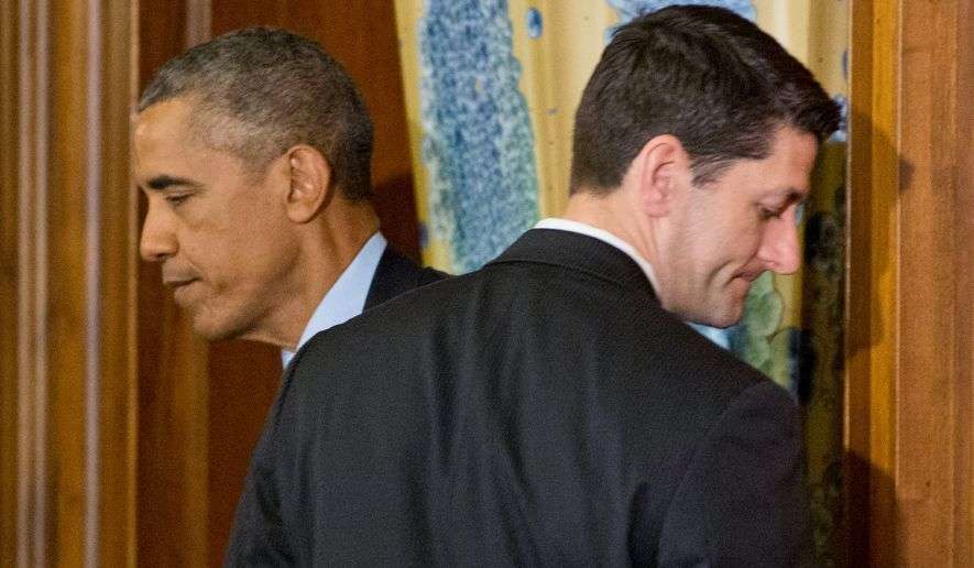 Barack Obama y Paul Ryan, speaker de la Cámara de Representantes. Foto: AP