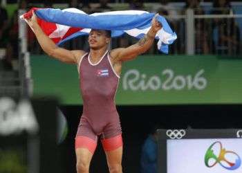 Ismael Borrero, primer oro de Cuba en Río 2016. Lucha grecorromana. Foto: Roberto Morejón / JIT.