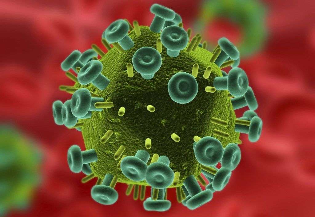  Representación estructural del virus de la inmunodeficiencia humana (VIH).