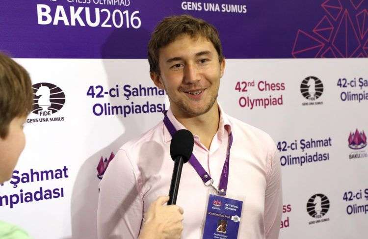 Sergey Karjakin. Foto: World Chess Olympiad Baku 2016.