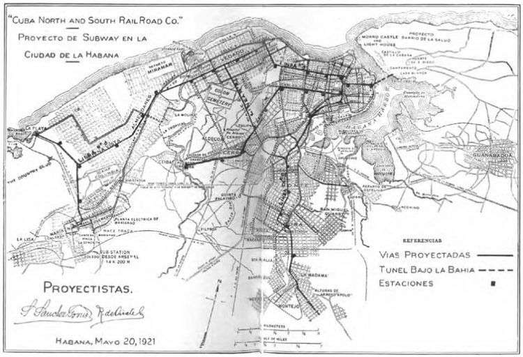 Mapa del proyecto de metro. Primera mitad del siglo XX.