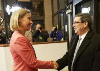 Federica Mogherini y el Ministro de Exteriores cubano Bruno Rodríguez Parrilla. Foto: Consejo Europeo.