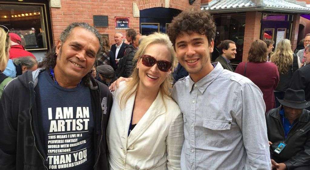 Con Meryl Streep y Luis Alberto García. Foto tomada del Blog elcineescortar