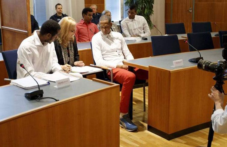 Momento del juicio contra los voleibolistas cubanos. Foto: Kalle Parkkinen / AFP.